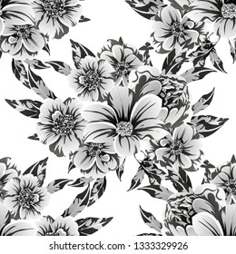 Abstract elegance seamless pattern with floral background