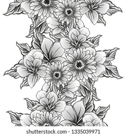 Abstract elegance seamless pattern with floral background
