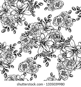 Abstract elegance seamless pattern with floral background