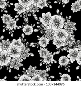 Abstract elegance seamless pattern with floral background