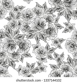 Abstract elegance seamless pattern with floral background