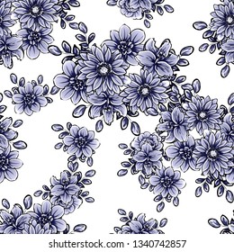 Abstract elegance seamless pattern with floral background