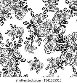 Abstract elegance seamless pattern with floral background