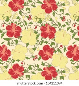 Abstract Elegance Seamless pattern with floral background