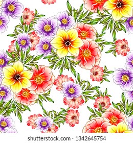 Abstract elegance seamless pattern with floral background