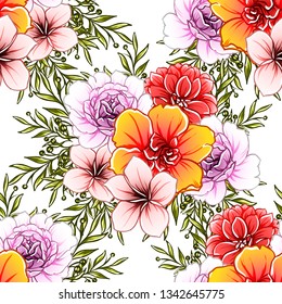 Abstract elegance seamless pattern with floral background