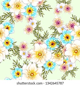 Abstract elegance seamless pattern with floral background