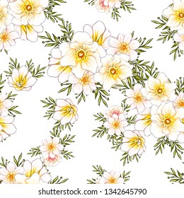 Abstract elegance seamless pattern with floral background