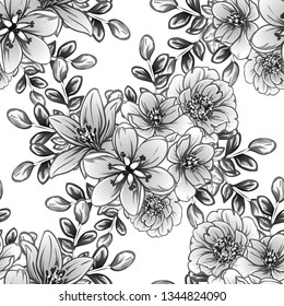 Abstract elegance seamless pattern with floral background