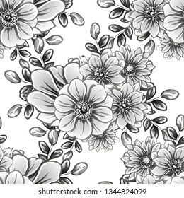 Abstract elegance seamless pattern with floral background