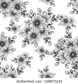 Abstract elegance seamless pattern with floral background