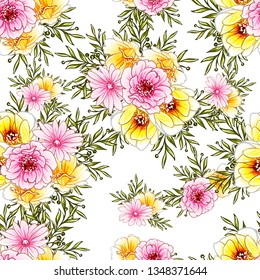 Abstract elegance seamless pattern with floral background