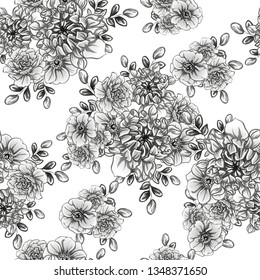 Abstract elegance seamless pattern with floral background