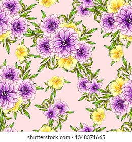 Abstract elegance seamless pattern with floral background