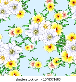 Abstract elegance seamless pattern with floral background