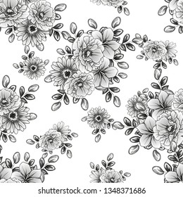 Abstract elegance seamless pattern with floral background