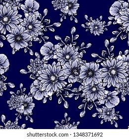 Abstract elegance seamless pattern with floral background