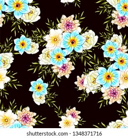 Abstract elegance seamless pattern with floral background