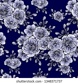 Abstract elegance seamless pattern with floral background