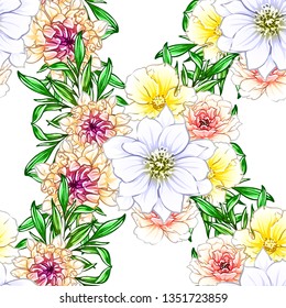 Abstract elegance seamless pattern with floral background