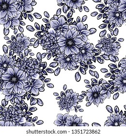 Abstract elegance seamless pattern with floral background