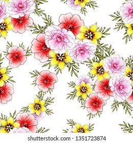 Abstract elegance seamless pattern with floral background