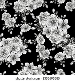 Abstract elegance seamless pattern with floral background