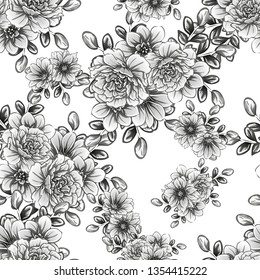 Abstract elegance seamless pattern with floral background