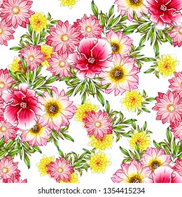 Abstract elegance seamless pattern with floral background