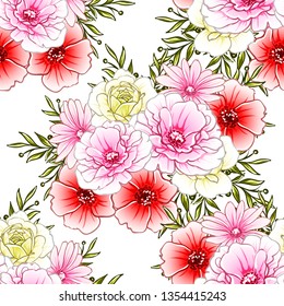 Abstract elegance seamless pattern with floral background