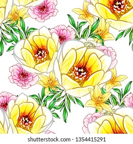Abstract elegance seamless pattern with floral background