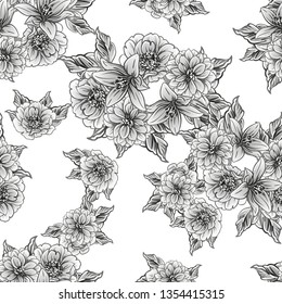 Abstract elegance seamless pattern with floral background
