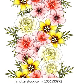 Abstract elegance seamless pattern with floral background