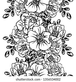 Abstract elegance seamless pattern with floral background