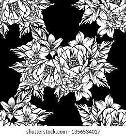 Abstract elegance seamless pattern with floral background
