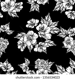 Abstract elegance seamless pattern with floral background