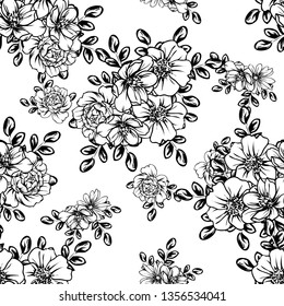 Abstract elegance seamless pattern with floral background