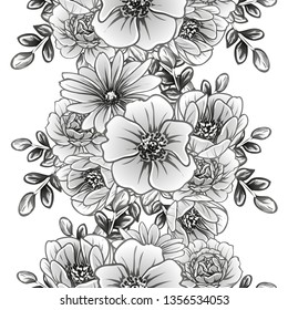 Abstract elegance seamless pattern with floral background