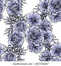 Abstract elegance seamless pattern with floral background