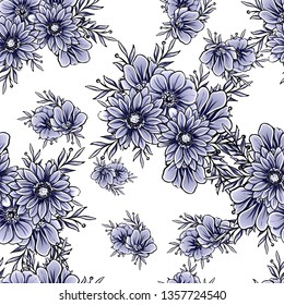 Abstract elegance seamless pattern with floral background