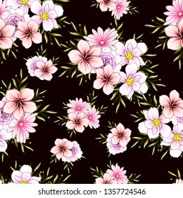 Abstract elegance seamless pattern with floral background