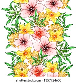 Abstract elegance seamless pattern with floral background