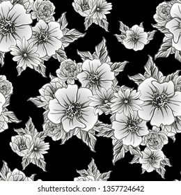 Abstract elegance seamless pattern with floral background