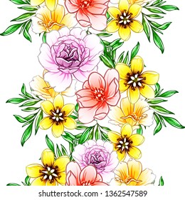 Abstract elegance seamless pattern with floral background