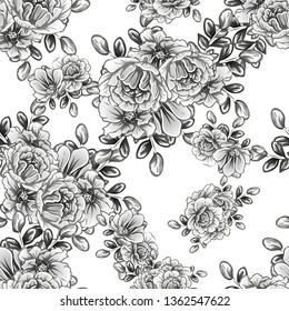 Abstract elegance seamless pattern with floral background