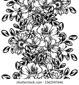 Abstract elegance seamless pattern with floral background