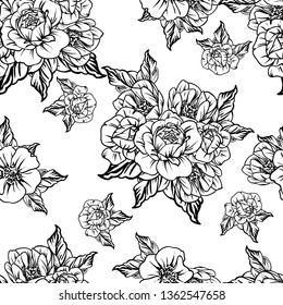Abstract elegance seamless pattern with floral background
