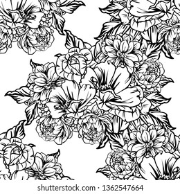 Abstract elegance seamless pattern with floral background