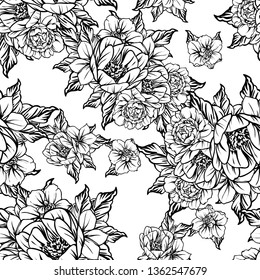 Abstract elegance seamless pattern with floral background