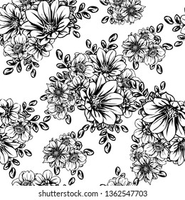 Abstract elegance seamless pattern with floral background